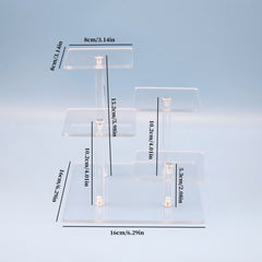 Acrylic Clear Display Rack Tier Square Round Storage Holder Desktop