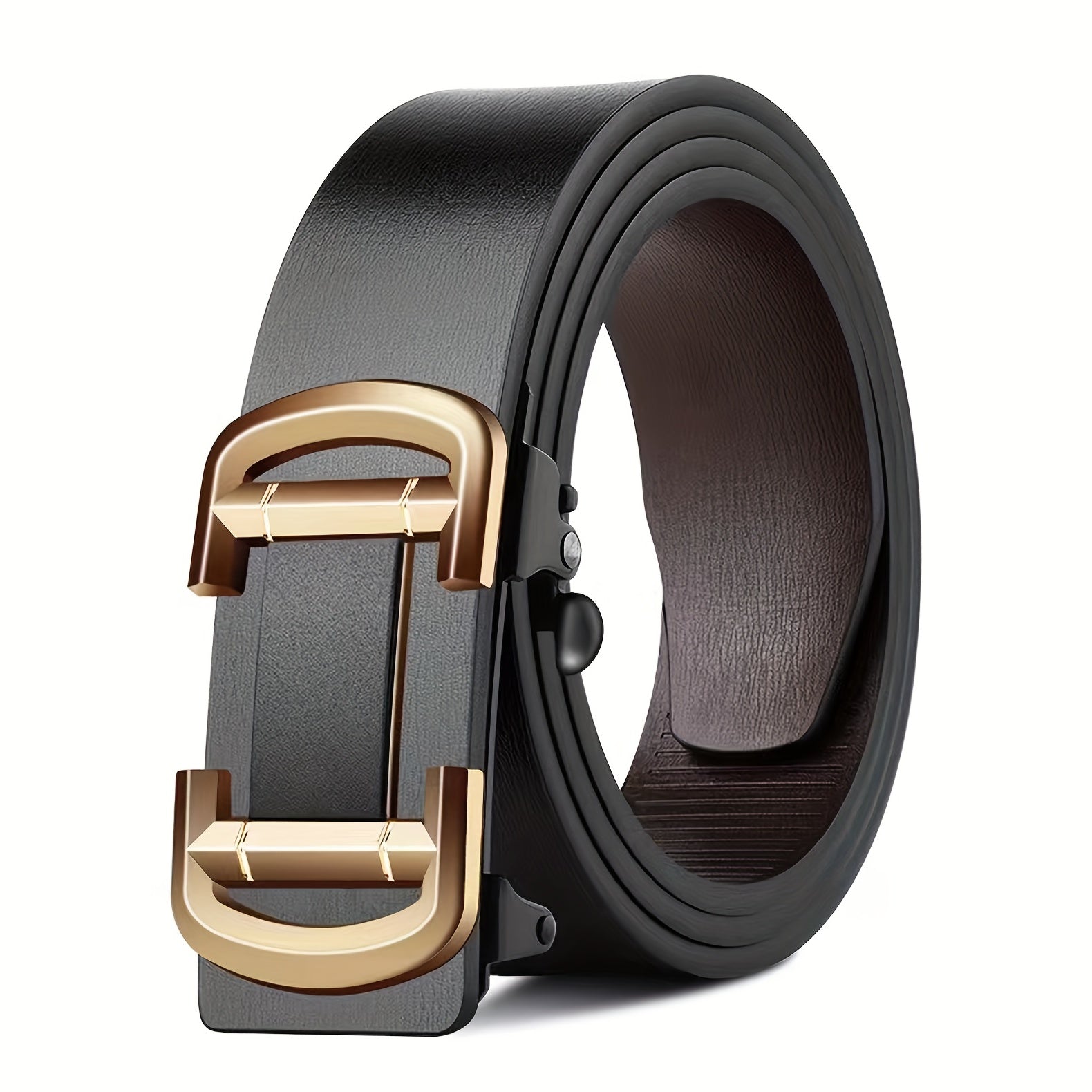 Casual Men's Belt Toothless Wear-resistant Leather 47" Length 3.1" Wide