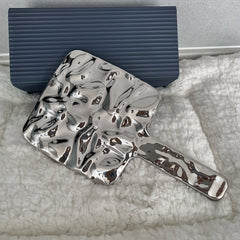 Wave Pattern Handheld Makeup Cosmetic Mirror Square Creative Vanity Mirror