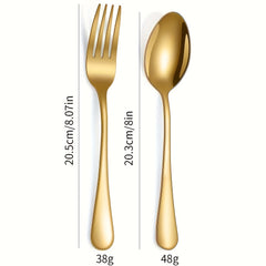 4pcs Stainless Steel Forks Spoons Set for Restaurants Hotels Gatherings