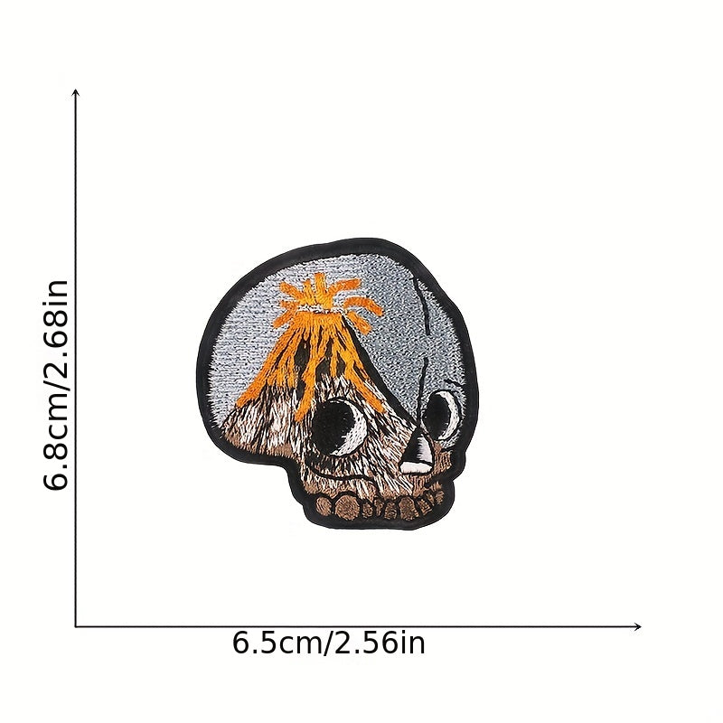 9pcs Skull Iron On Patches Sew On Embroidered Applique Repair Patch DIY Crafts