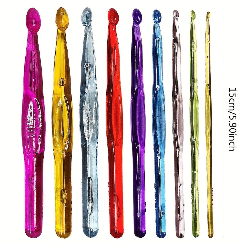 9pcs Crochet Hooks Knitting Tool Sweater Needle Plastic Crochet