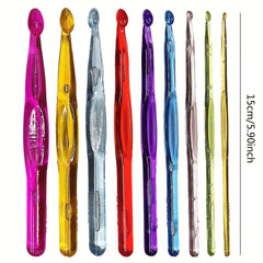 9pcs Crochet Hooks Knitting Tool Sweater Needle Plastic Crochet
