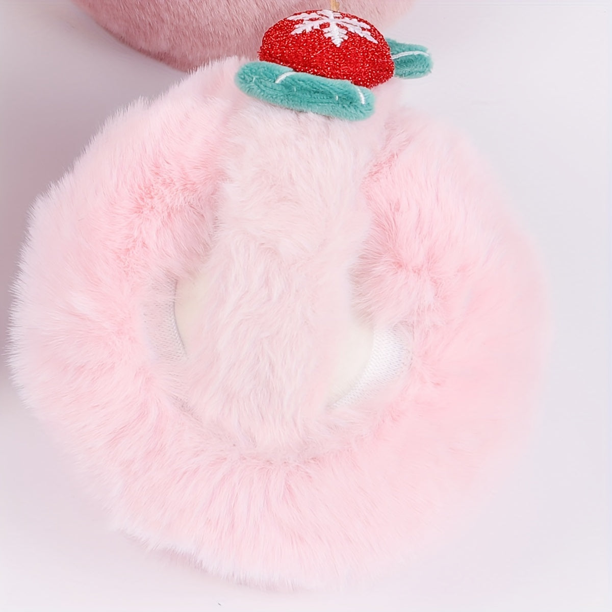 Christmas Bear Plush Earmuffs Polyester Knitted Animal Theme