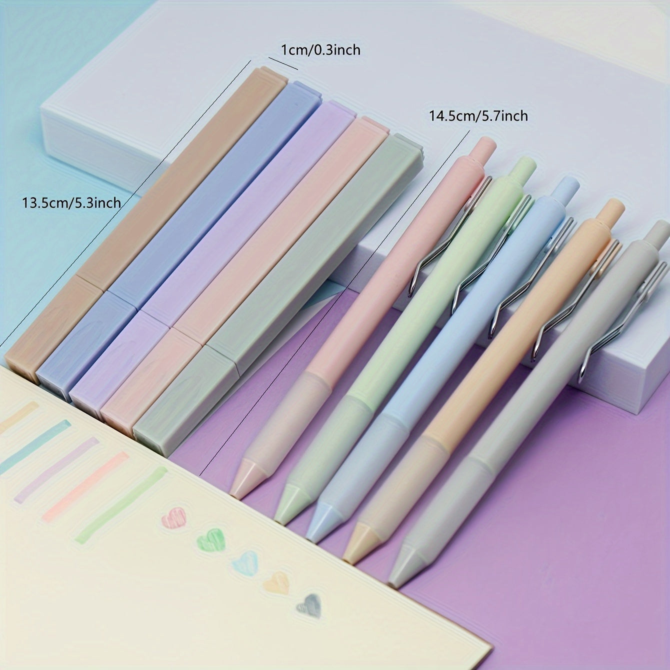 10pcs Pastel Highlighter Pens & Colored Gel Pens Set for Study