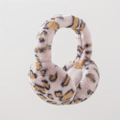 Leopard Print Earmuffs Soft Warm Polyester Brown