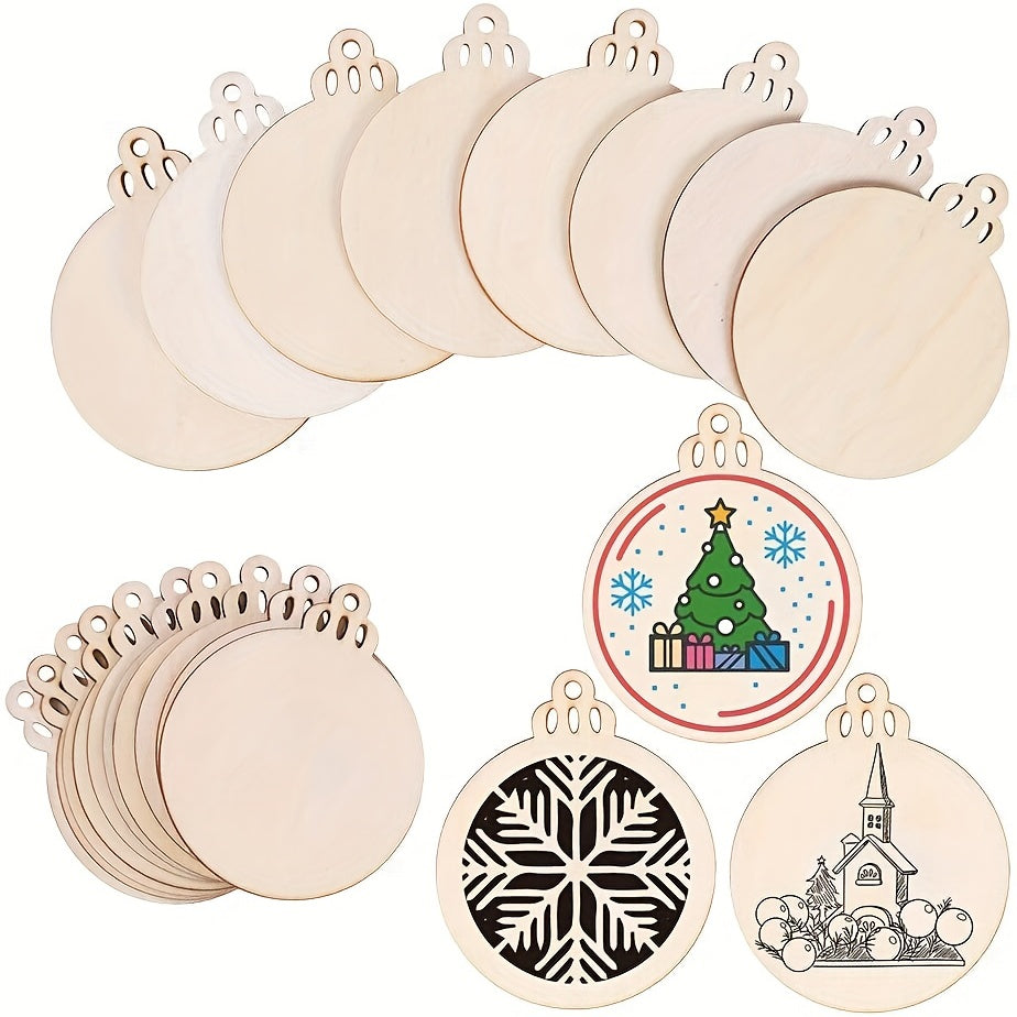 10pcs Wooden Slices 8.89cm DIY Christmas Decorations Craft Toys