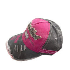 Vintage Washed Embroidered Baseball Cap Sunscreen Hat for Men & Women