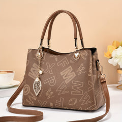 Retro Textured Pattern Handbag Top Handle Purse All Match PU Leather Bag