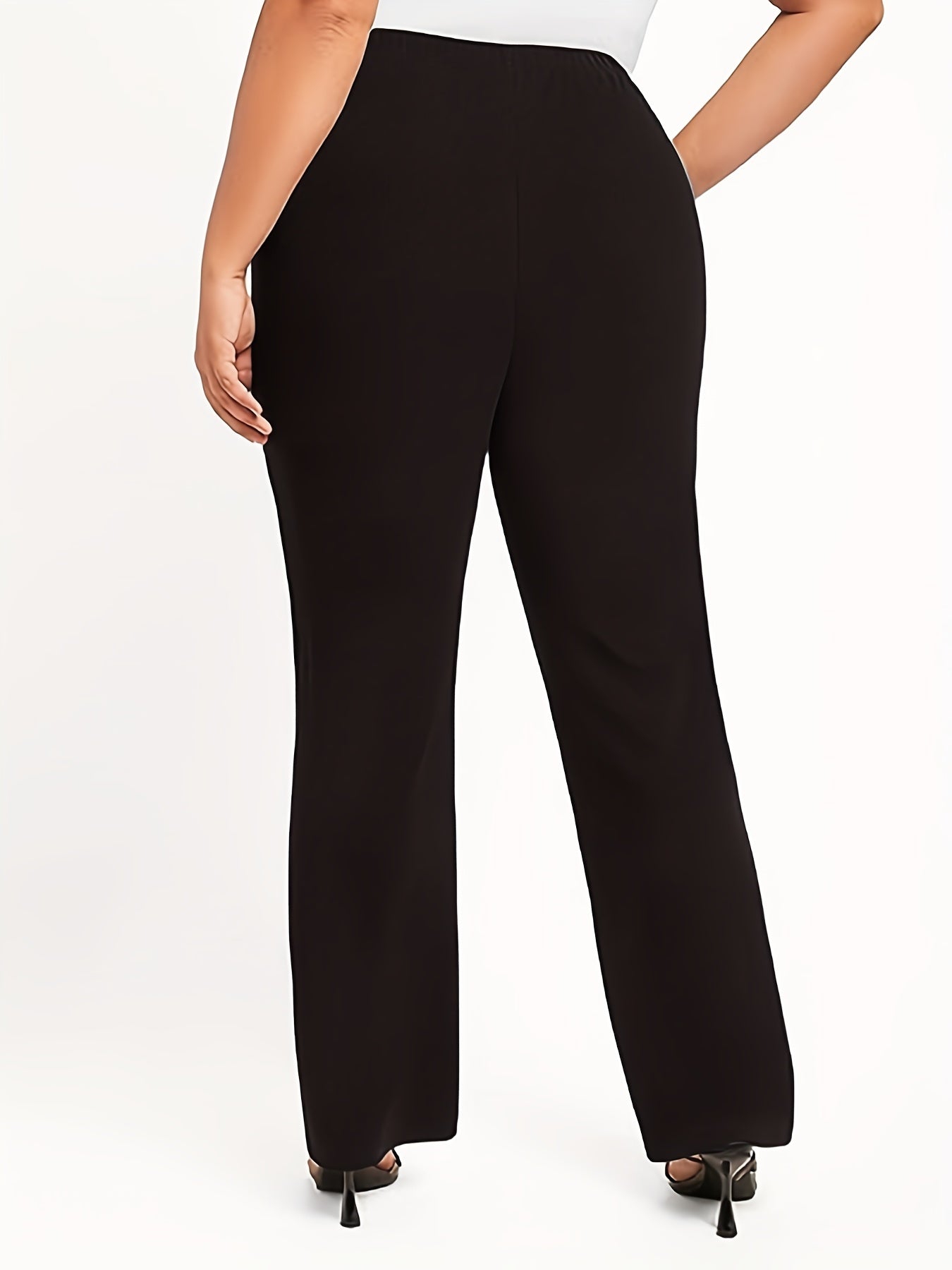  Solid High Rise Workwear Trousers