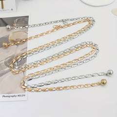 Geometric Hollow Waist Chain Stylish Metal Belt for Women