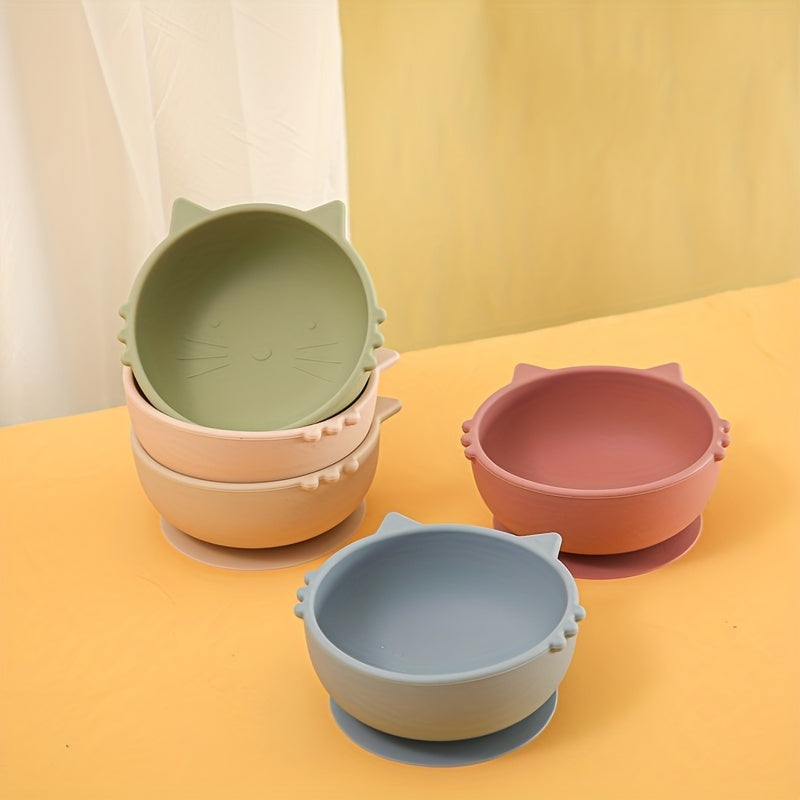 Kids Silicone Tableware with Suction Cups BPA-Free Bowls
