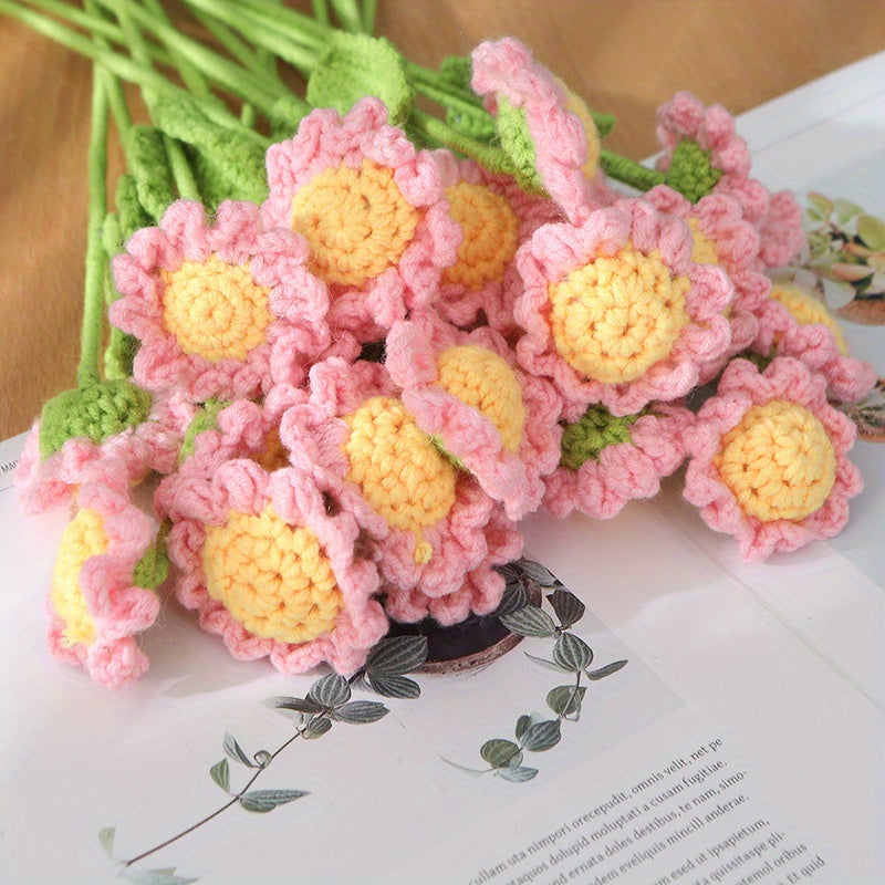 1pc Crochet Wool Eternal Flower Sun Chrysanthemum Gift Handicrafts