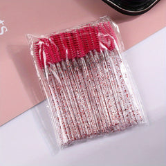 50pcs Crystal Eyelash Brush Mascara Wands Applicator Eyebrow Wands