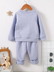 Boy's Bear Jacquard 2pc Sweatshirt & Sweatpants Set DADDY'S BOY