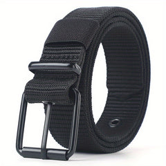 Porous Canvas Belt Men's Pin Buckle Leather Belt
