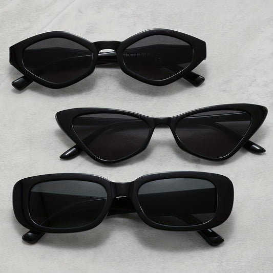 3pairs Cat Eye Personalized Sunglasses Geometric Lens Eyewear