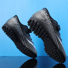 Boys Turf Football Boots Hook Loop Fastener Outdoor TF Soccer Cleats