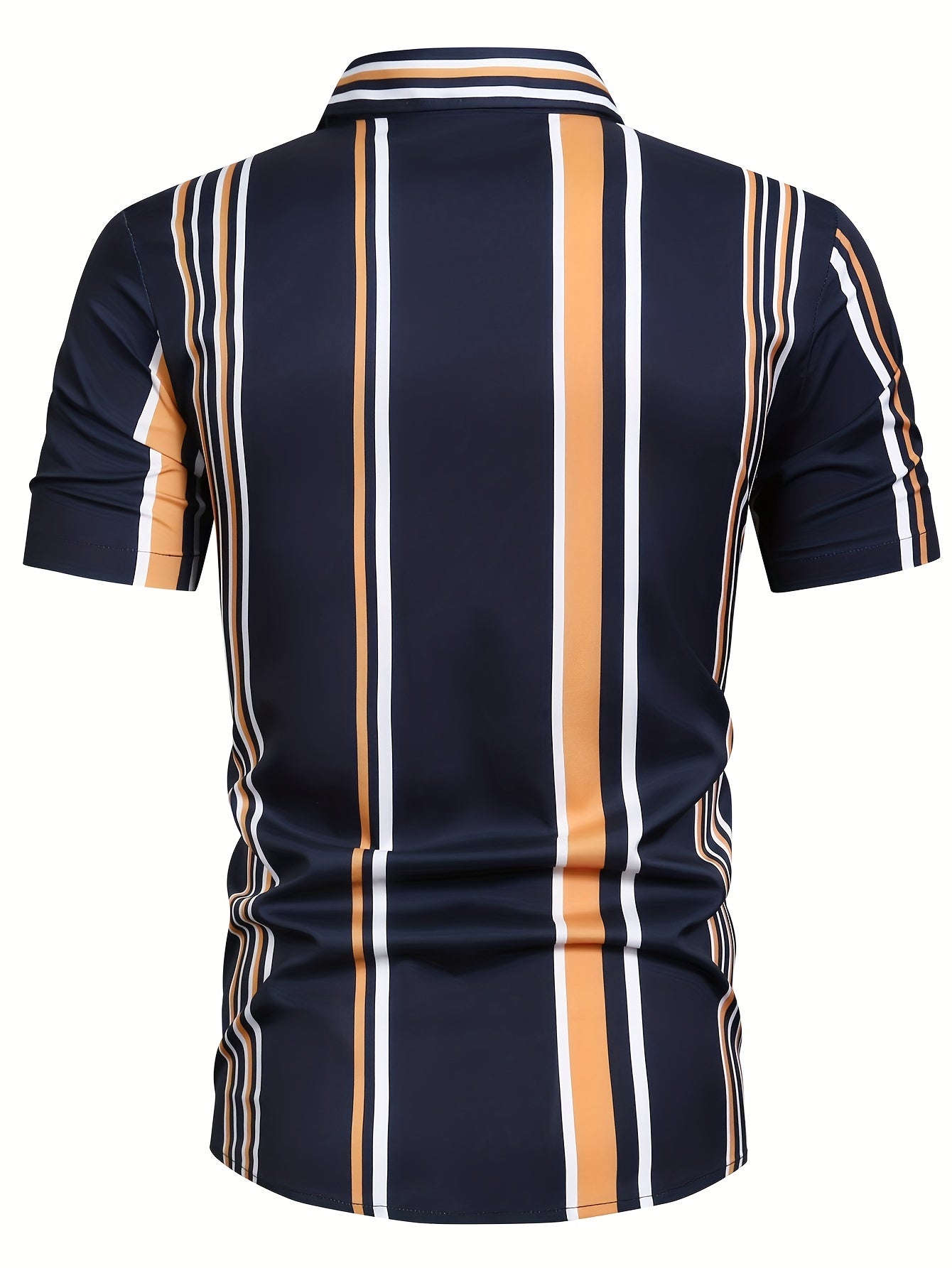 Men's Striped Lapel Shirt