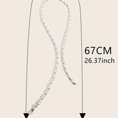 Faux Pearl Glasses Chain Anti Slip Lanyard Strap Stylish Face Cover