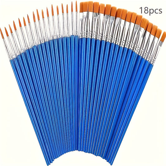 18pcs Artist Brushes Wooden Handles Acrylic Watercolor Painting