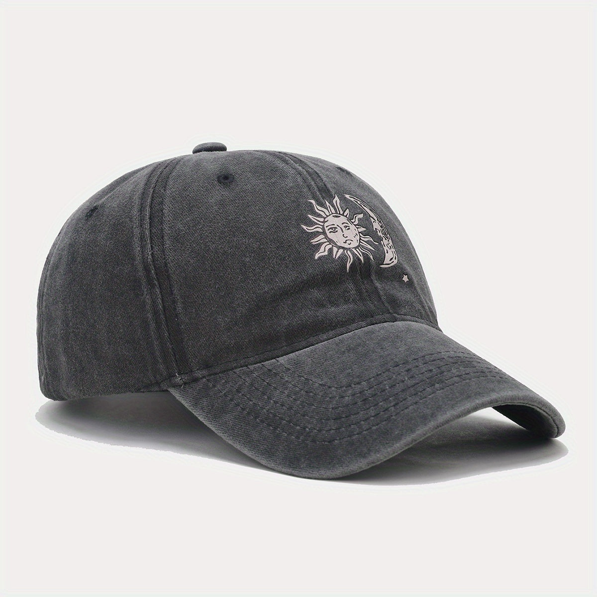 Sun And Moon Print Baseball Cap Retro Outdoor Sunshade Hat