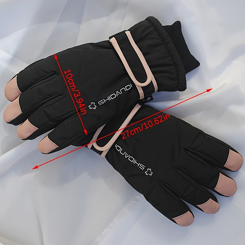 Women Ski Gloves Touch Screen Waterproof Winter Warm Snowboard Gloves