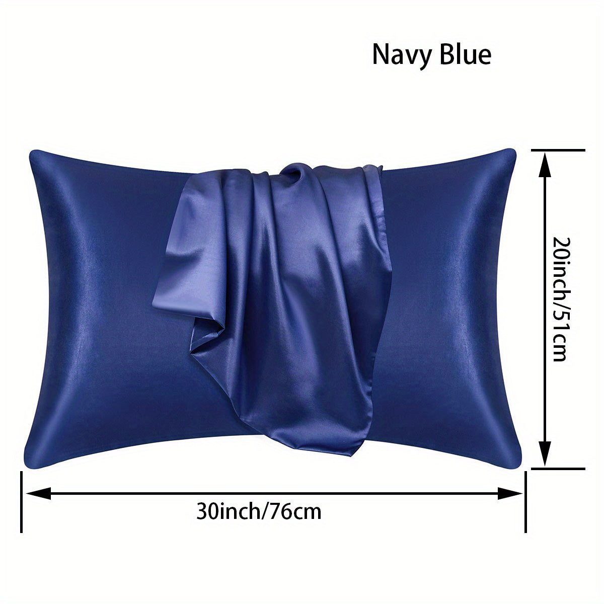 2pcs Satin Pillowcase Solid Pillow Covers - No Pillow Insert