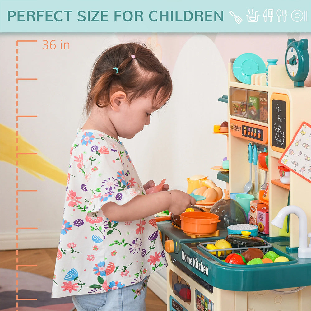 Deluxe Kids Kitchen Toy Set with Spray Mist & Steamer