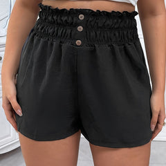  Ruched Paperbag Waist Shorts