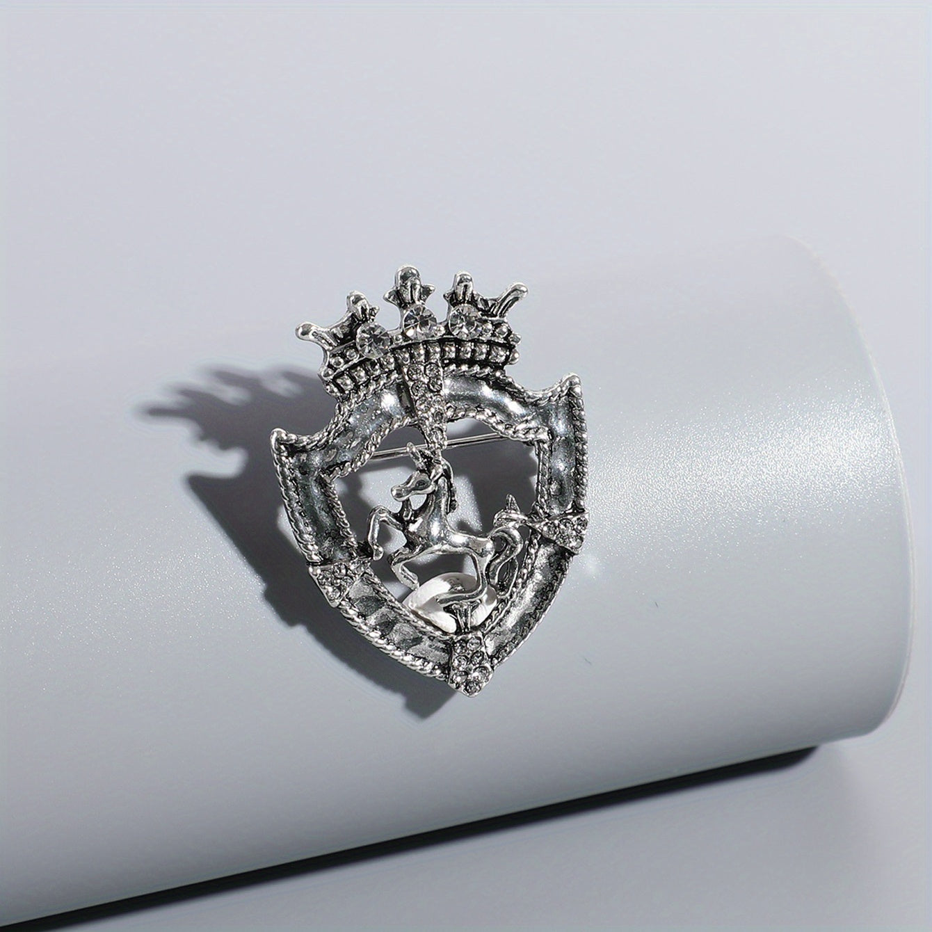 Vintage Shield Horse Men's Brooch