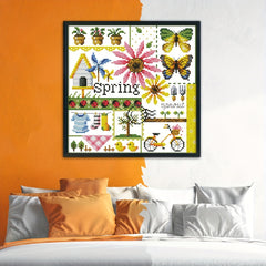 Four Seasons Stamped Cross Stitch Kit 14CT DIY Needlework Decor
