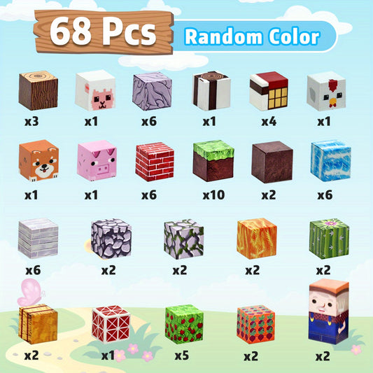 Farm Magnetic Blocks Building Toys for Kids, STEM Construction Set