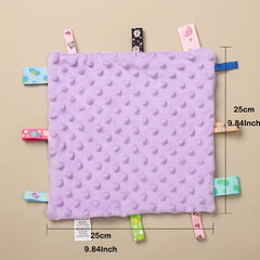 Baby Tag Security Blanket Soothing Plush Blanket Soft Sensory Toys purple