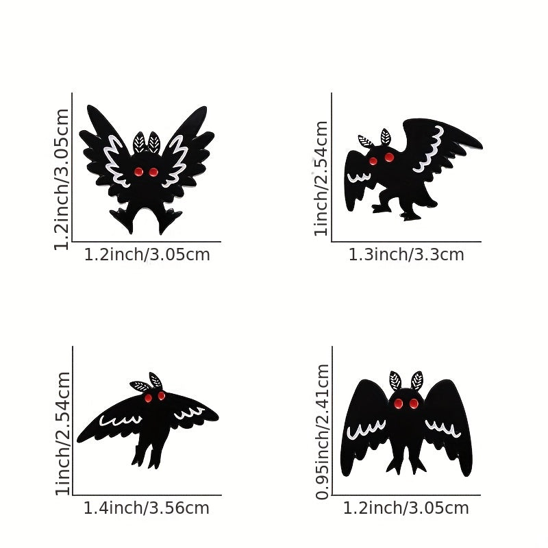 Punk Animal Bat Pins Classic Mothman Enamel Badges Heroism Series Brooches