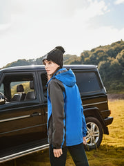  Colorblock Zip Up Long Sleeve Outdoor Hooded Jacket