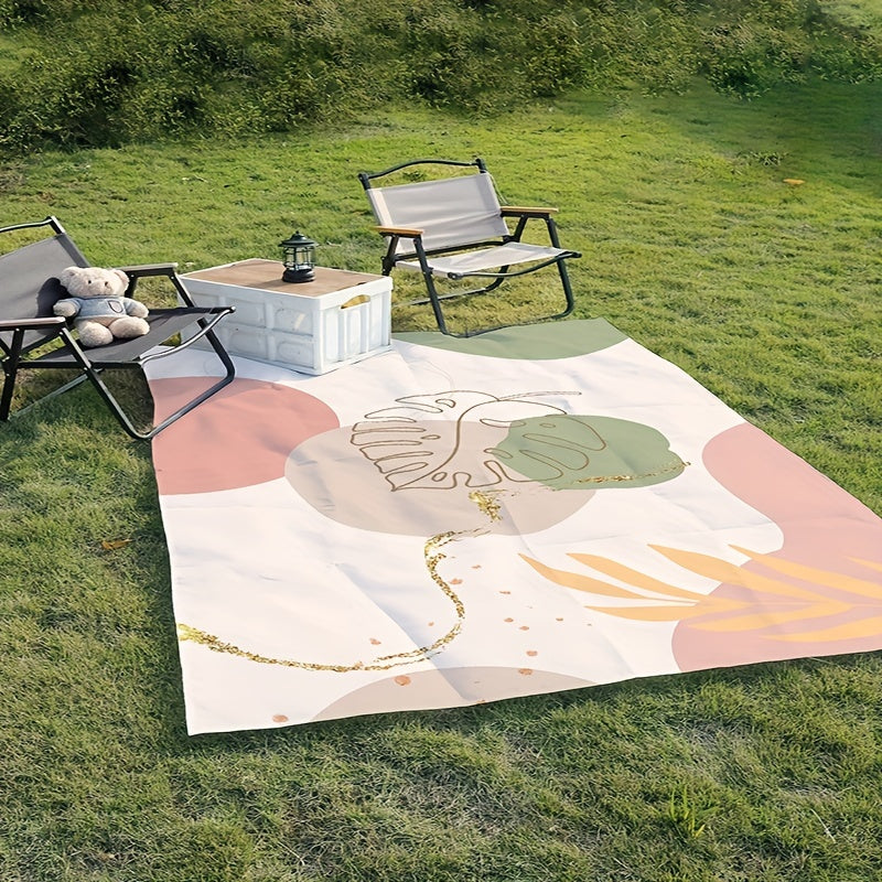 Leaf Printed Foldable Portable Picnic Pad Waterproof Lightweight 149.99X200.0cm