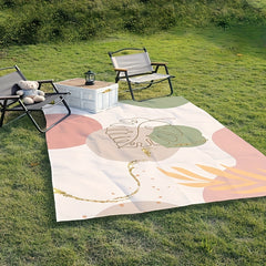 Leaf Printed Foldable Portable Picnic Pad Waterproof Lightweight 149.99X200.0cm