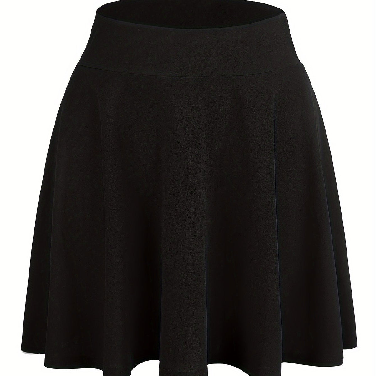  Solid Wideband Waist High Rise A line Mini Skirt