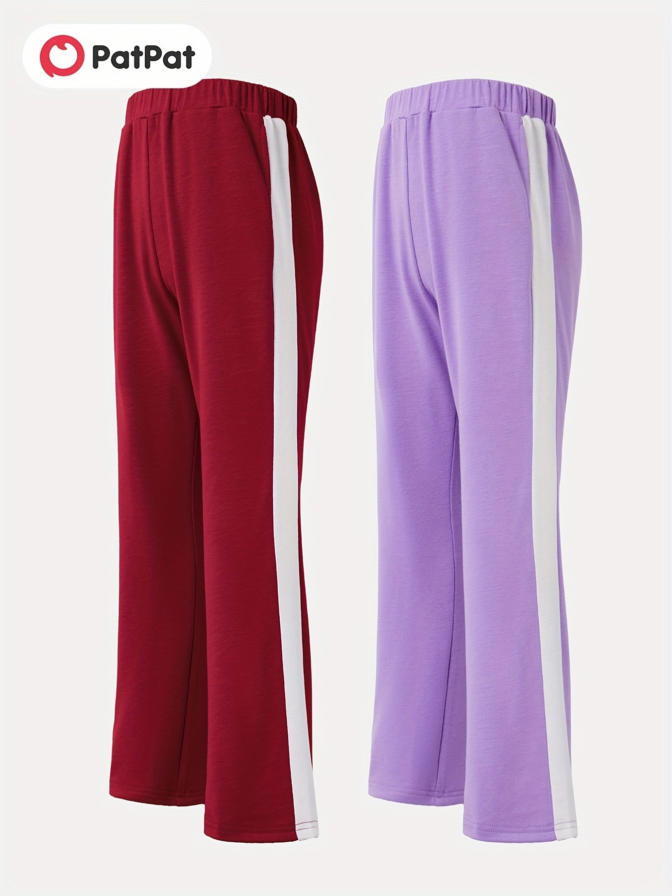 Girls Athleisure Wide Leg Sweatpants for Sports Running