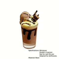 Hazelnut Cocoa Ice Mocha Drink Realistic Durable Lifelike Chocolate Whipped