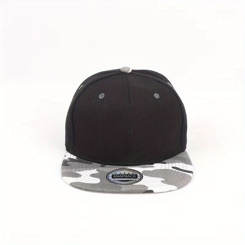 Adjustable Flat Brim Baseball Cap with Letter Patch for Outdoor Sport
