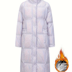 Women's Long Puffer Jacket Winter Warm Knee-Length Outerwear