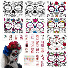 28pcs Halloween Face Stickers Eye Face Scar Tattoo Sticker For Party Decor