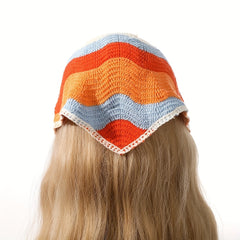Wavy Colored Hair Band Crochet Knitted Bandana Sweet Adjustable Headdress