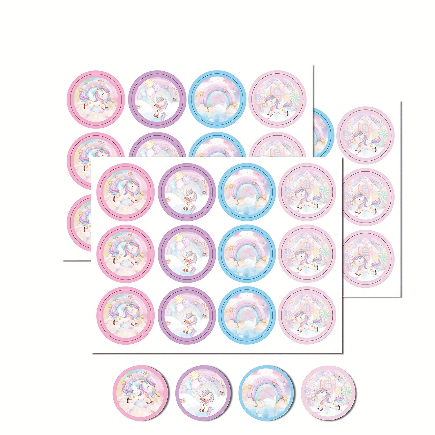 36pcs Unicorn Alien Birthday Invitations Set, Decorate with Envelopes & Stickers