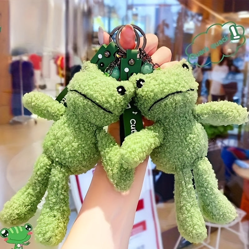 Plush Frog Doll Bag Pendant Keychain for School Bag