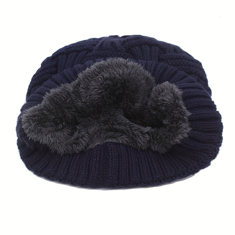 Skullies Beaines Knitted Hat Winter Hats Men Women Bonnet Warm Thick Fur Cap