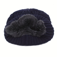 Skullies Beaines Knitted Hat Winter Hats Men Women Bonnet Warm Thick Fur Cap