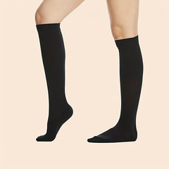 3 Pairs Solid Calf Socks Comfy Knee High Socks Women's Stockings